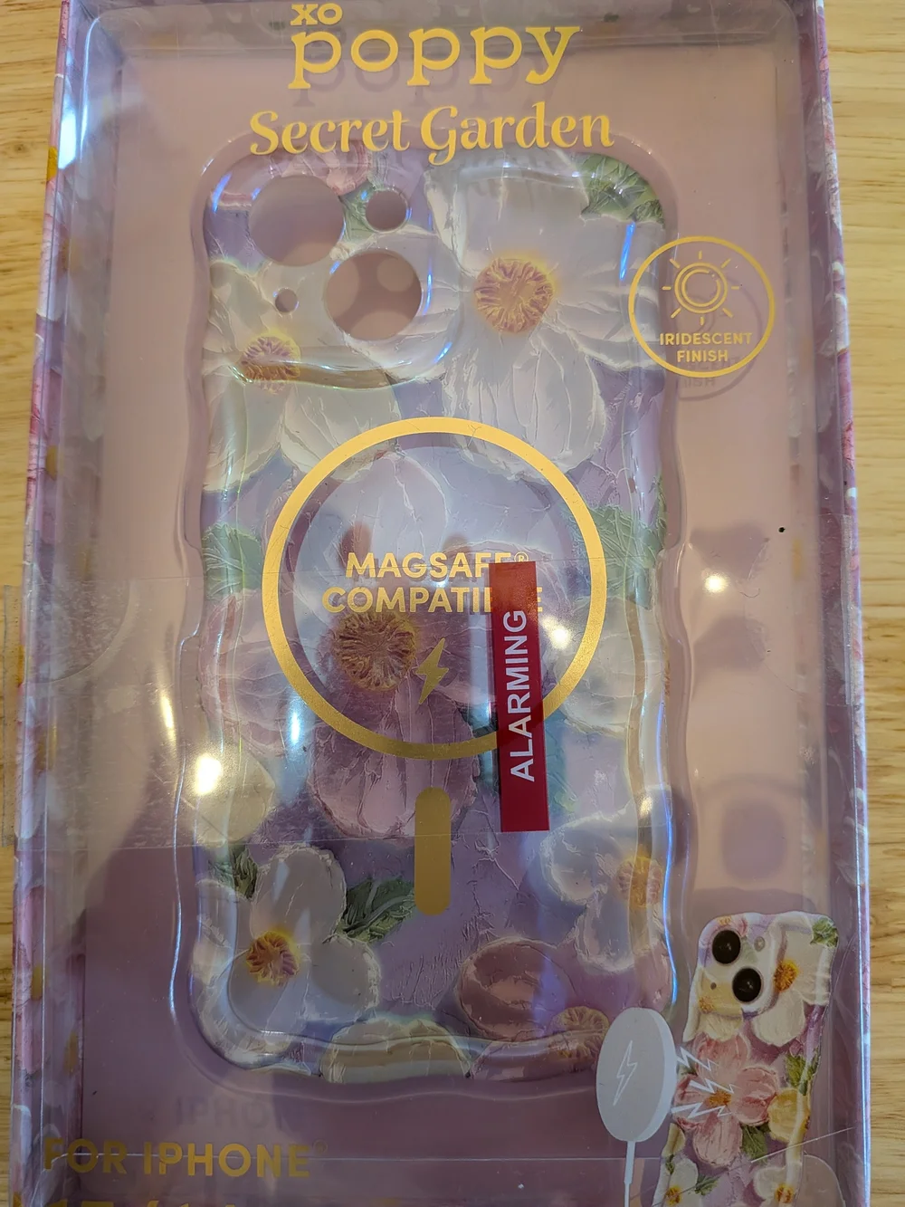 NIB XO Poppy Secret Garden iPhone Case - MagSafe Compatible Iridescent NWT